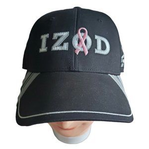 IZOD Womens Hat One Size Black Golf Pink Ribbon Adjustable